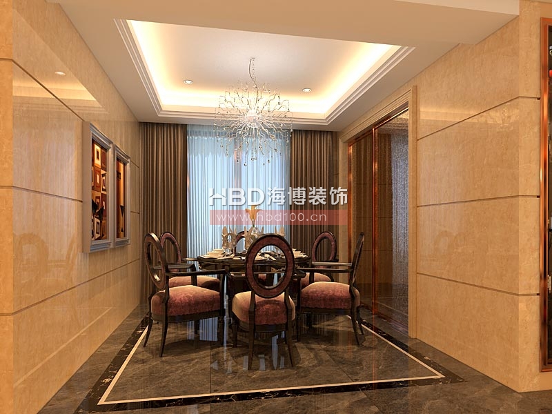 簡約時尚別墅裝修設計,餐廳設計效果圖.jpg